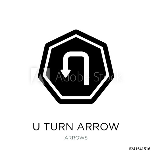 500x500 U Turn Arrow Icon Vector On White Background, U Turn Arrow Trend