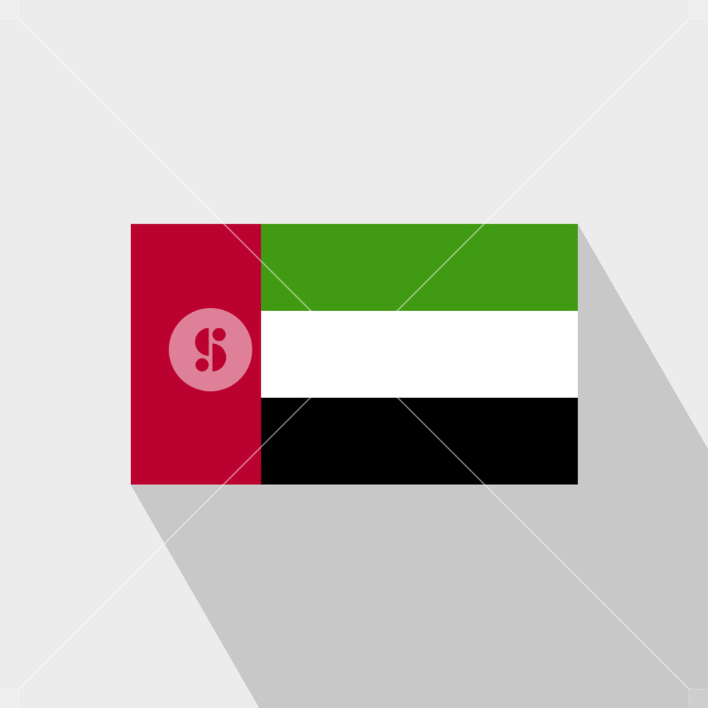 1000x1000 Uae Flag Long Shadow Design Vector Royalty Free Stock Image