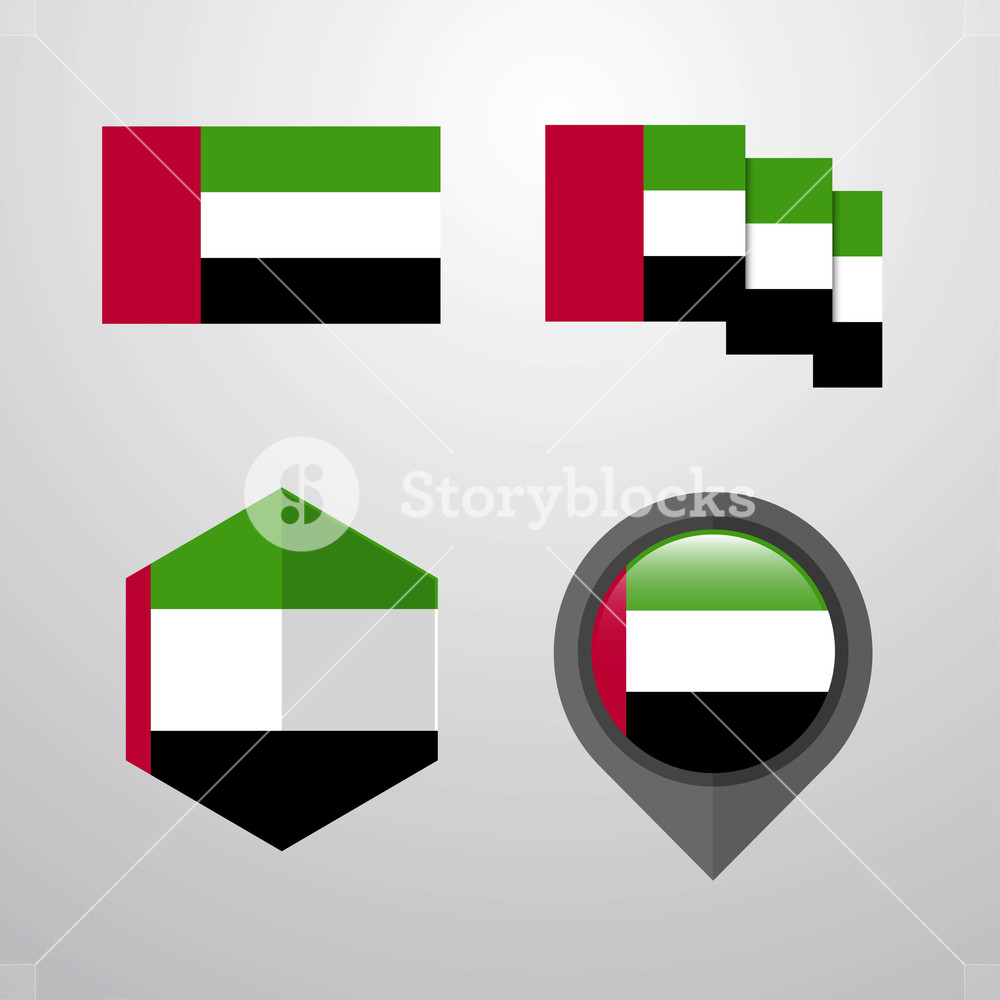 1000x1000 Uae Flag Design Set Vector Royalty Free Stock Image