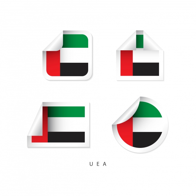 640x640 Uae Label Flags Vector Template Design Illustration, Uae, Flag