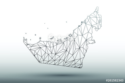 500x334 United Arab Emirates Or Uae Map Vector Of Black Color Geometric