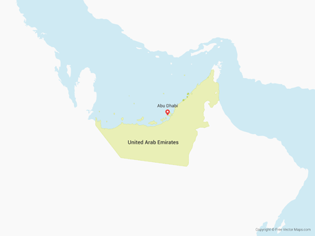 460x345 Vector Map Of United Arab Emirates Free Vector Maps