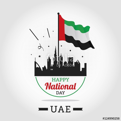 Vector Illustration United Arab Emirates National Day December 500x500 Vector Illustration United Arab Emirates National Day December