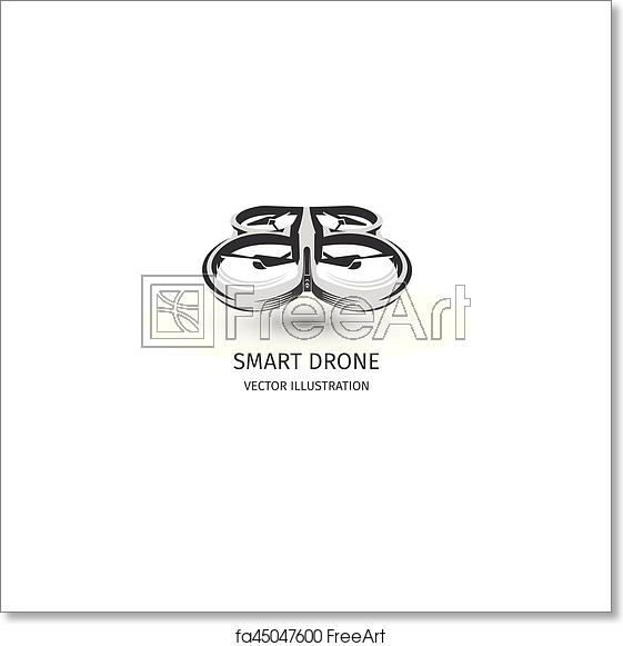 561x581 Free Art Print Of Isolated Rc Drone Logo On White Uav Technology