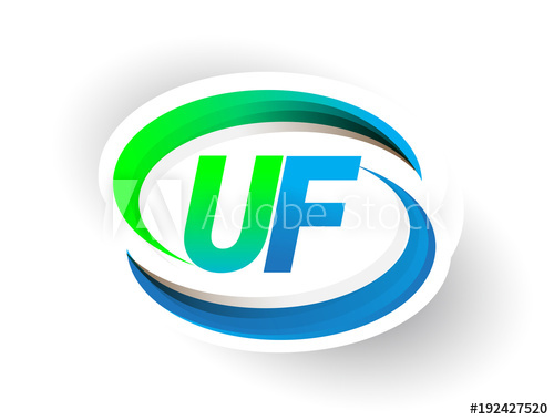 500x379 Initial Letter Uf Logotype Company Name Colored Blue And Green