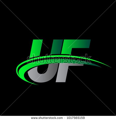 450x470 Initial Letter Uf Logotype Company Name Colored Green And Black