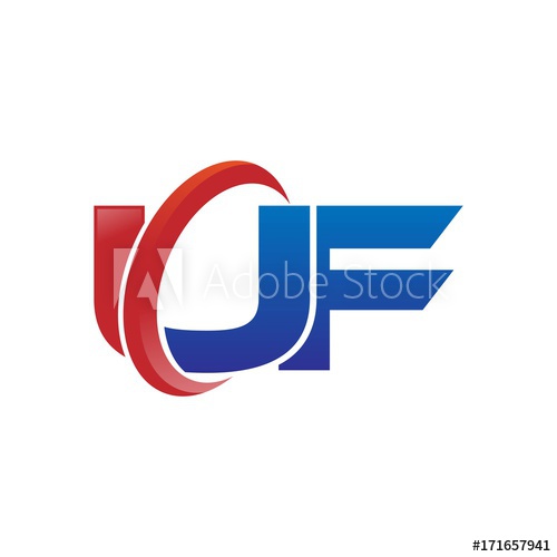500x500 Modern Vector Initial Letters Logo Swoosh Uf Red Blue