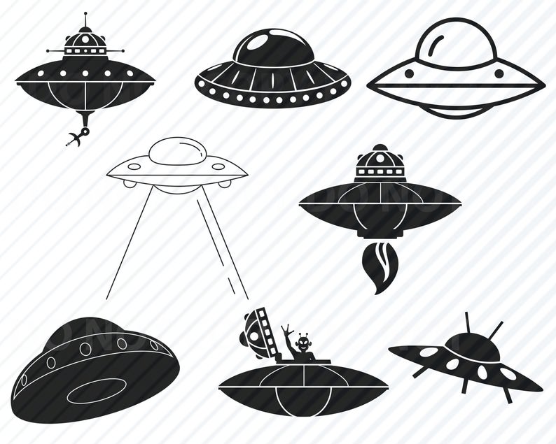 794x635 Ufo Bundle Alien Vector Images Silhouette Clip Art Etsy