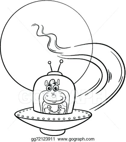 418x470 Ufo Coloring Pages Vector Art Alien In Cartoon Coloring
