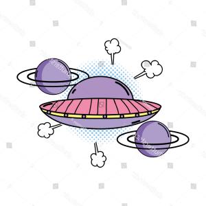 300x300 Ufo Vector Illustrationusable Drawing Logo Template Hoodamath