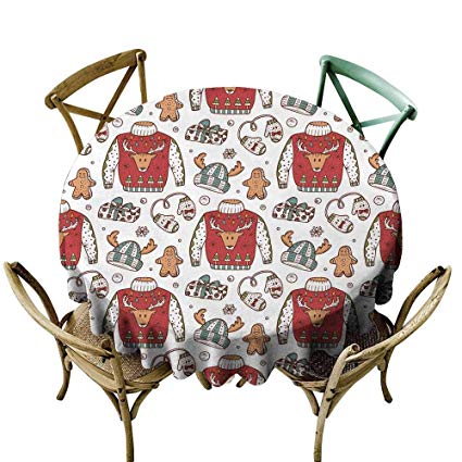 425x425 Skdsarts Round Tablecloth Spillproof Doodle Ugly