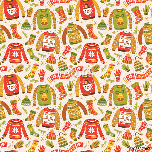 Ugly Christmas Sweater Pattern Vector at Vectorified.com | Collection ...