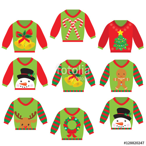 500x500 Ugly Christmas Sweater Vector Cartoon Illustration Stock Image