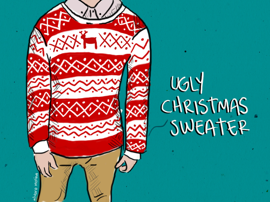 1024x768 Ugly Christmas Sweater Vector New