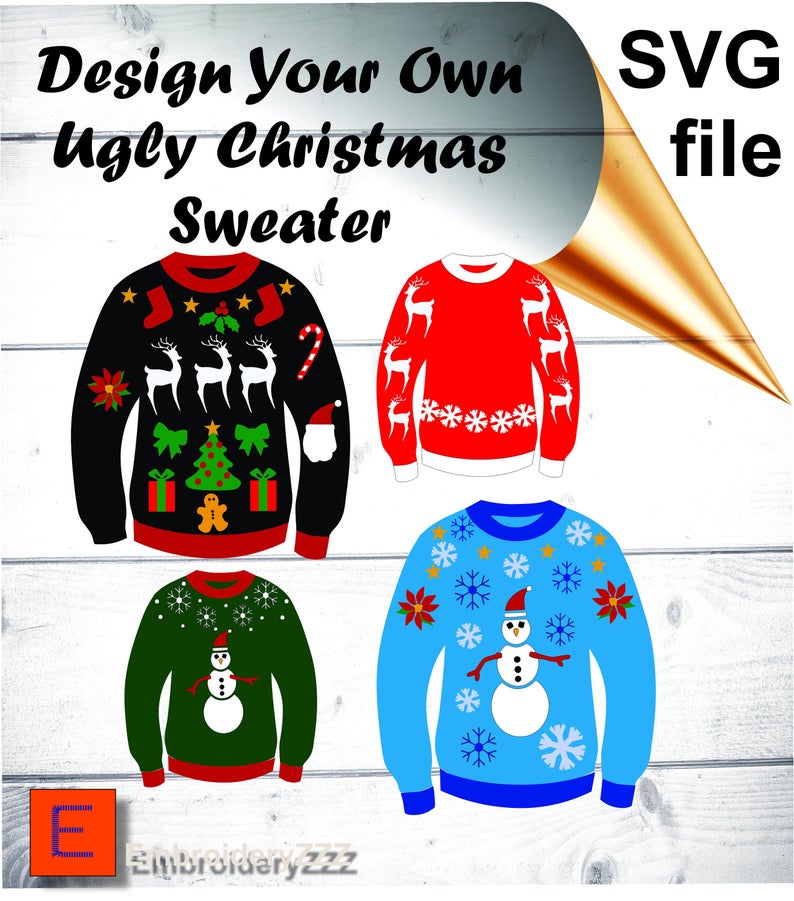 794x901 Diy Ugly Christmas Sweater For Vinyl Cutting Etsy