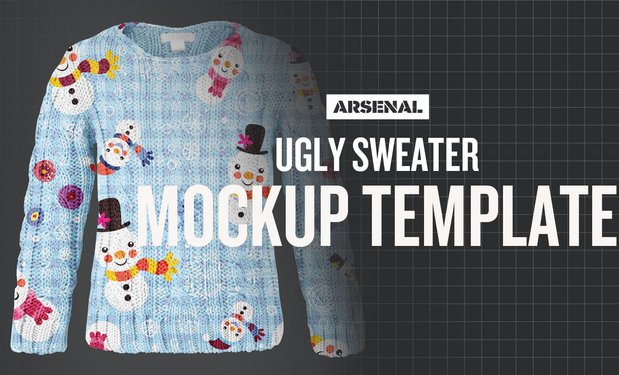 1270x770 Free Ugly Christmas Sweater Mockup Template