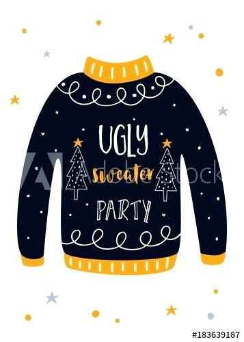 357x500 Ugly Sweater Party Invitation Card Vector Template Christmas Pdf