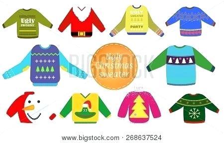 450x287 Ugly Sweaters Vector Set Sweater Party Clip Art Collection