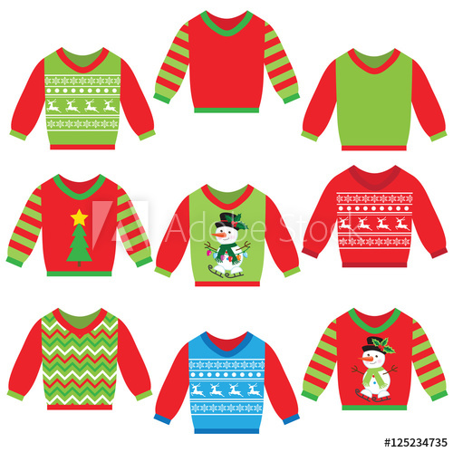 500x499 Ugly Christmas Sweater Vector Cartoon Illustration