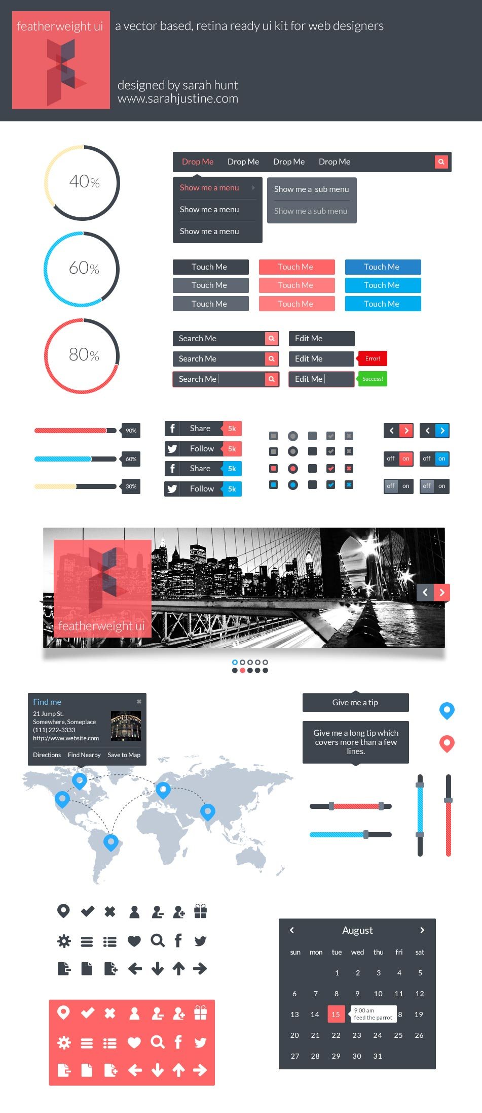 951x2192 Featherweight Ui A Free, Vector Based And Retina Ready Ui Kit