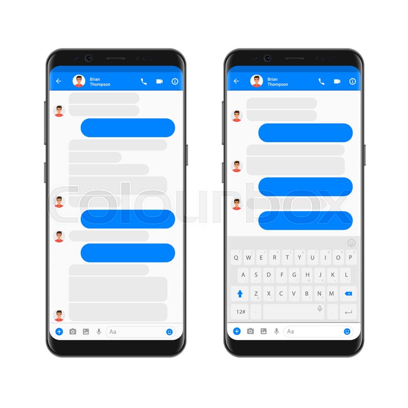 800x800 Mobile Modern Ui Kit Messenger On The Stock Vector Colourbox