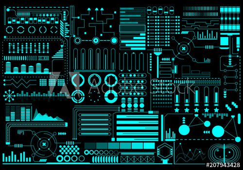 500x350 Hud Futuristic Elements Background Layout Pattern Design Vector