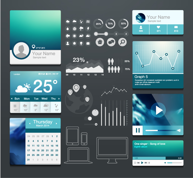 800x740 Mobile Ui Technology Vector Free Vector Graphic Download