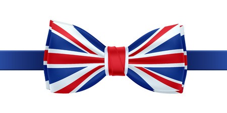 450x225 Bow Tie With Uk Flag Vector Illustration Great Britain Symbol