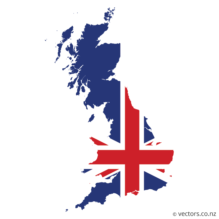 700x700 Uk Flag Vector Map Of Great Britain