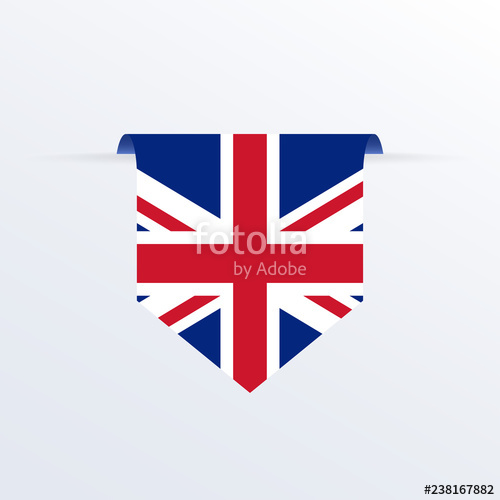 500x500 Uk Flag Ribbon Or Pennant United Kingdom And Great Britain