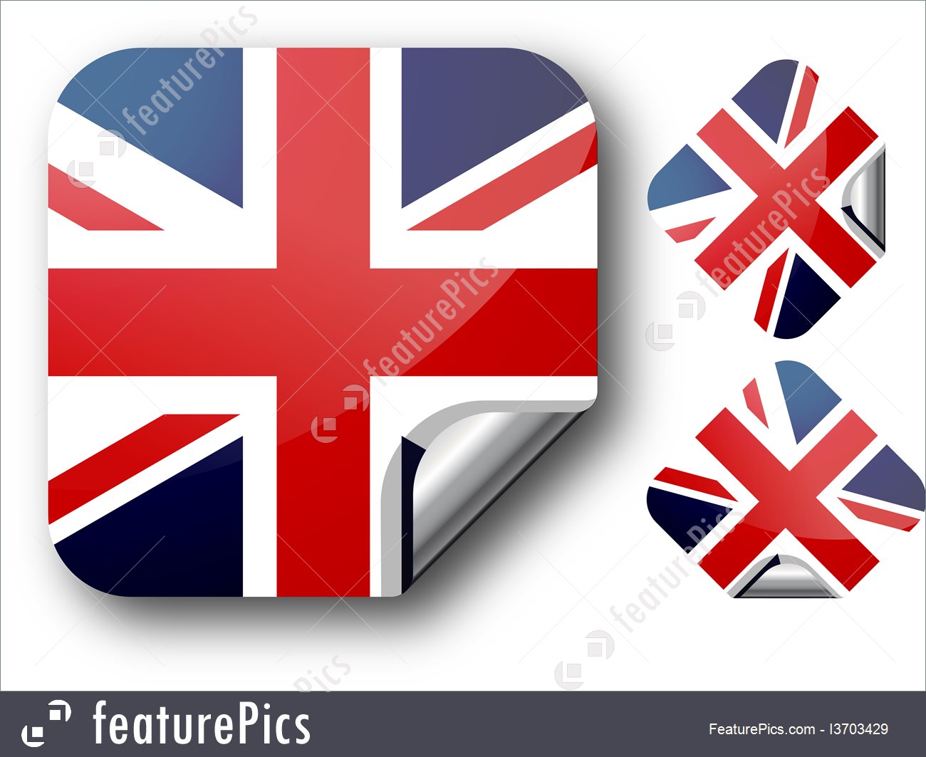 1300x1063 Illustration Of Sticker With Uk Flag