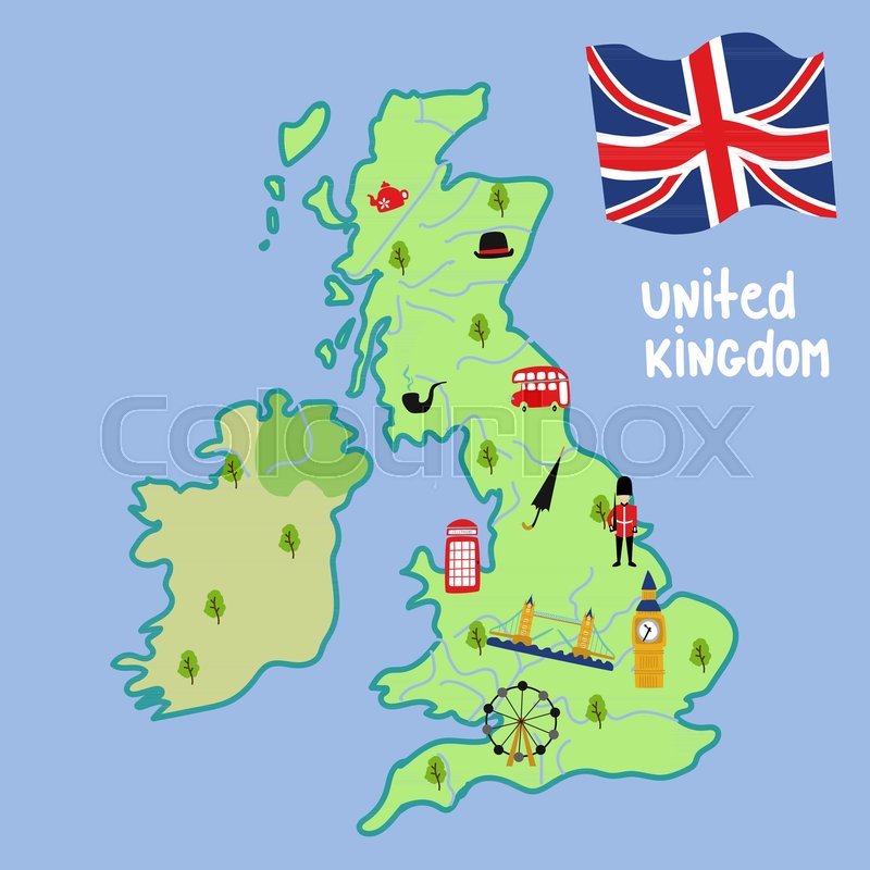 800x800 Vector Flat England, Uk Map With Stock Vector Colourbox