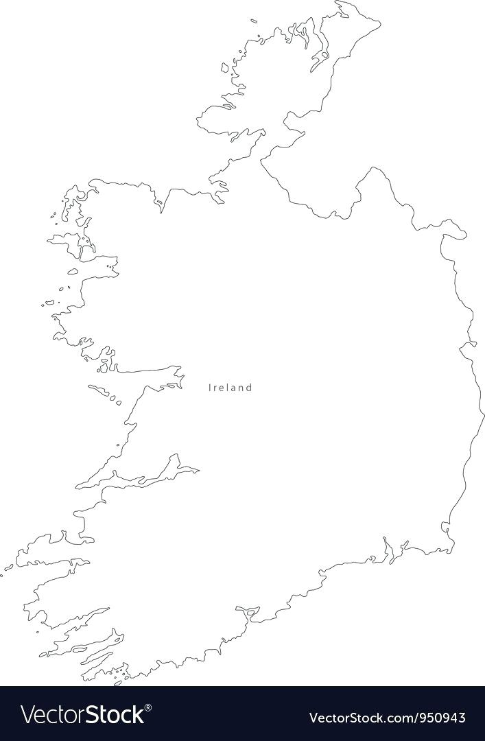 707x1080 Outline Map Of Ireland Black White Outline Map Vector Image