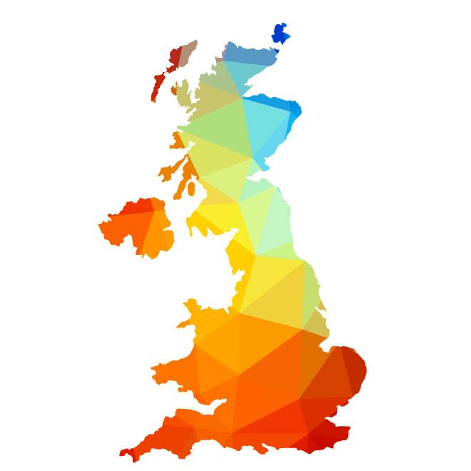 660x660 Color Map Of Great Britain Vector