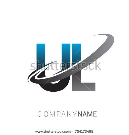 450x470 Initial Letter Ul Logotype Company Name Colored Blue And Grey