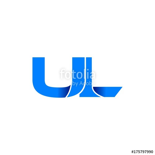 500x500 Ul Logo Initial Logo Vector Modern Blue Fold Style Stock Image