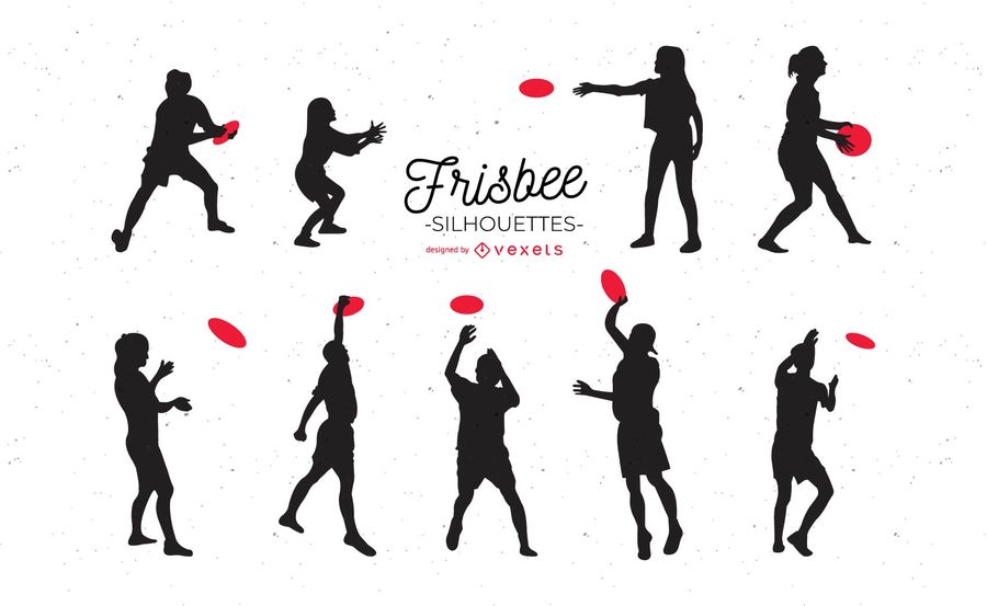 900x553 Frisbee Silhouettes Set