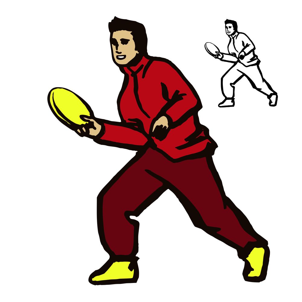 1000x1000 Man Throwing Frisbee Vector Illustration Frisbee Sports