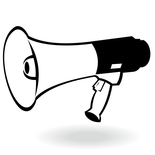 500x500 Free Vectors Flat Black White Portable Megaphone Free Vector