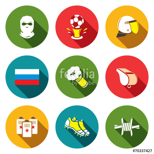 500x500 Soccer Fans Ultras Icons Set Stock Image And Royalty Free Vector