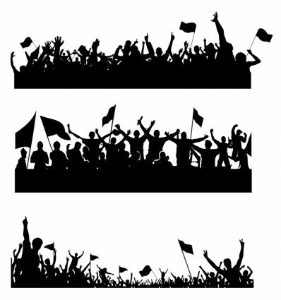 398x425 Sport Supporters Silhouettes Design In Vector Free