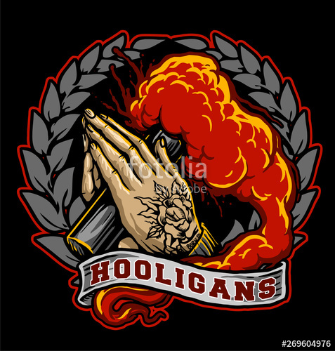 477x500 Illustration Of Hooligans Ultras Tattooed Hand With Flames