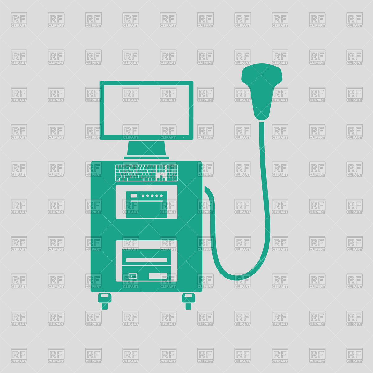1200x1200 Ultrasound Diagnostic Machine Icon On Gray Background Vector Image