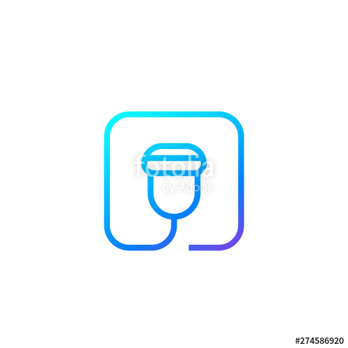500x500 Ultrasound Vector Line Icon On White Stock Image And Royalty Free