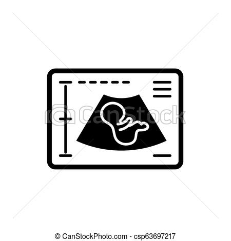 450x470 Pregnancy Ultrasound Black Icon, Vector Sign On Isolated