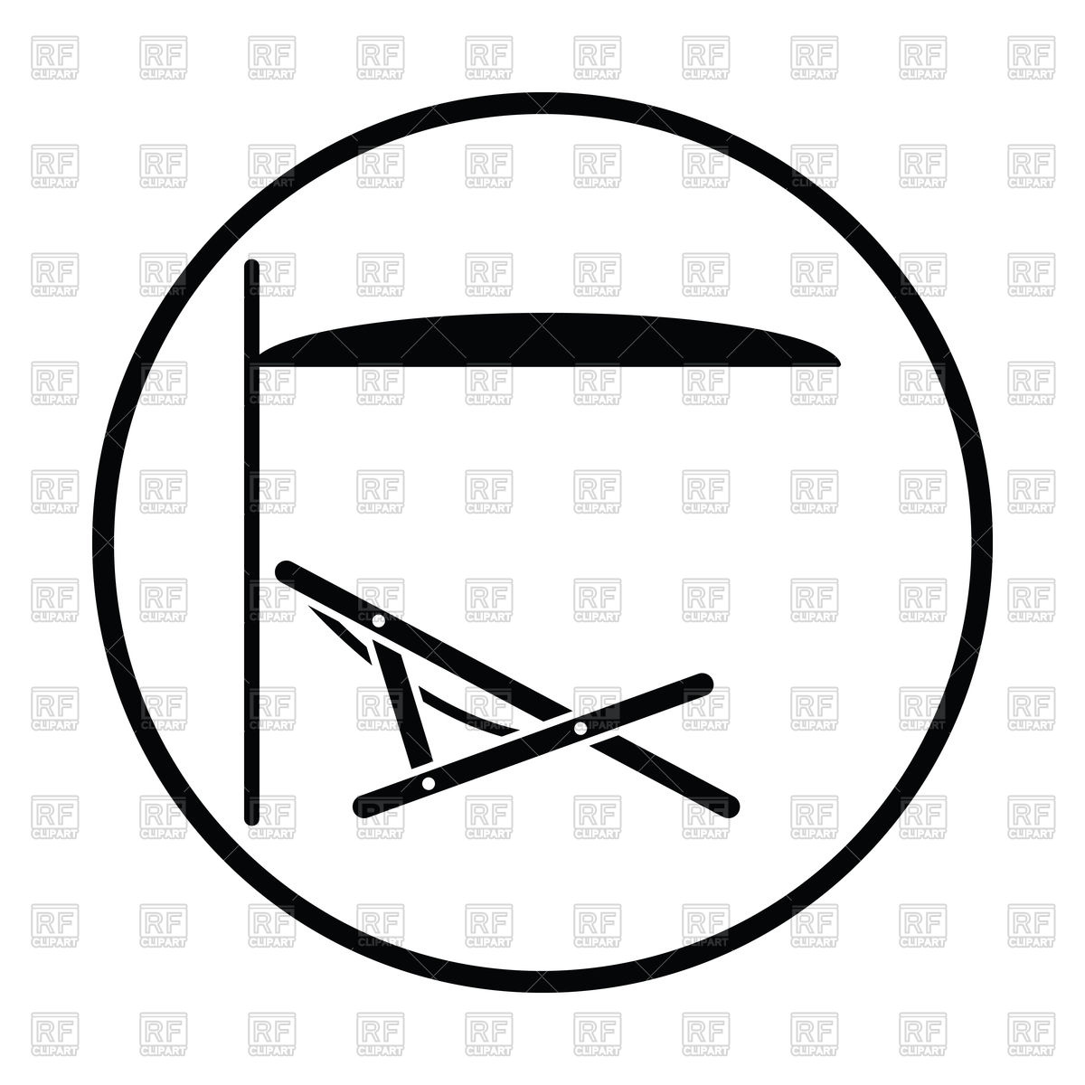 1200x1200 Sea Beach Recliner With Umbrella Icon Vector Image Of Signs