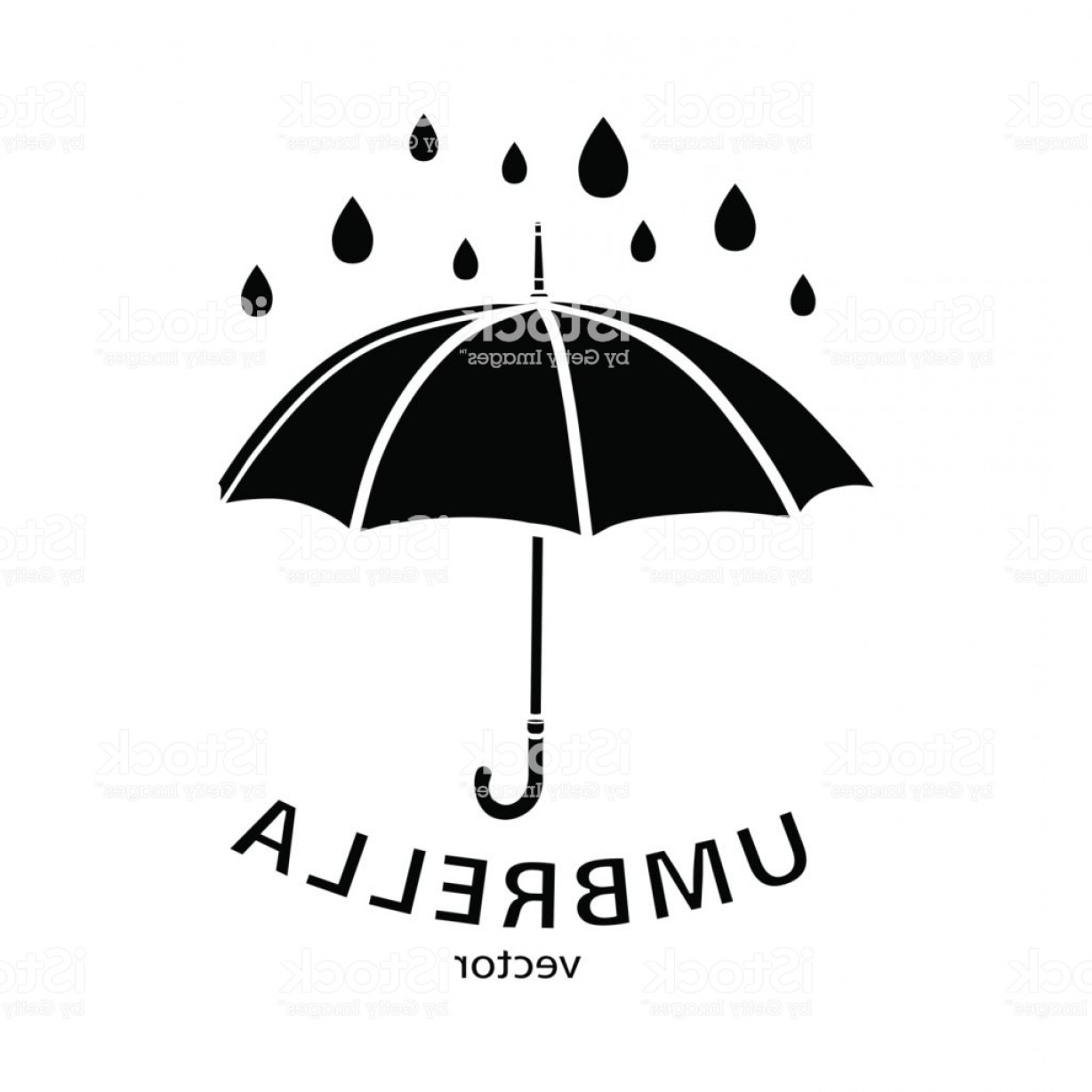 1228x1228 Umbrella Icon Vector Logo Black Umbrella Silhouette Raindrops