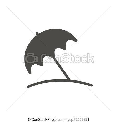 450x470 Beach Umbrella Icon Vector Sun Pritection Symbol Isolated Trendy