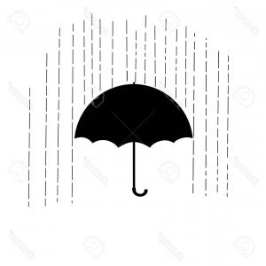 300x300 Stock Illustration Umbrella Ran Black White Catchsplace
