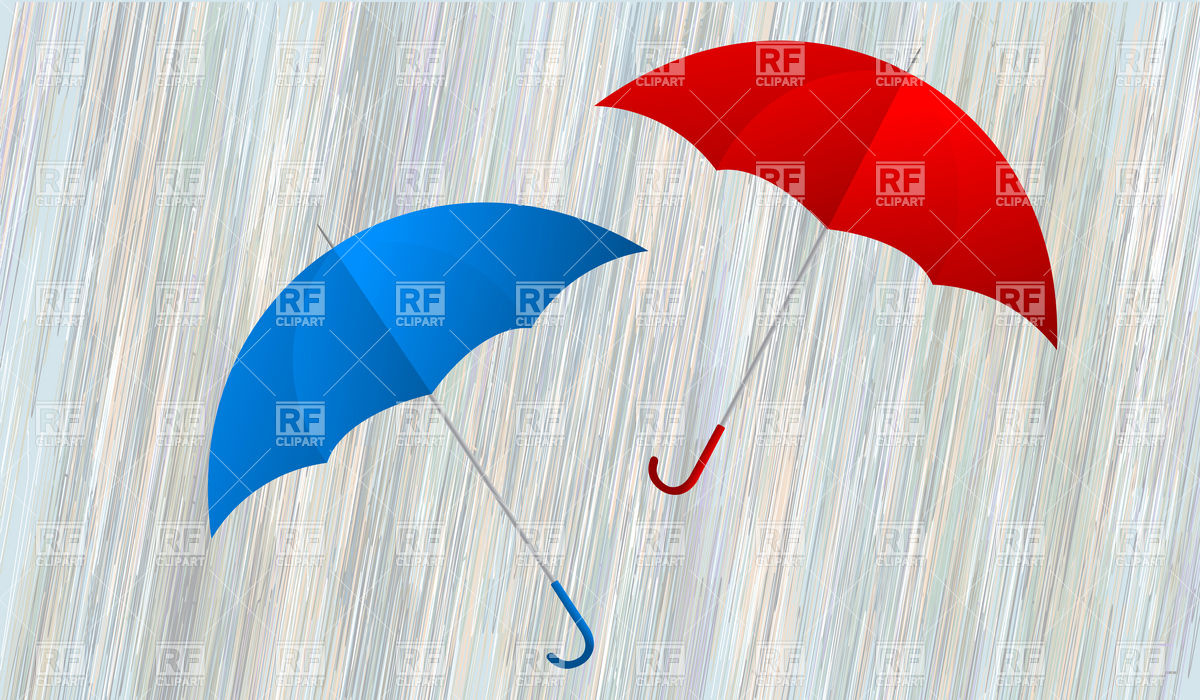 1200x700 Two Umbrellas In The Rain Vector Image Of Objects Lirch